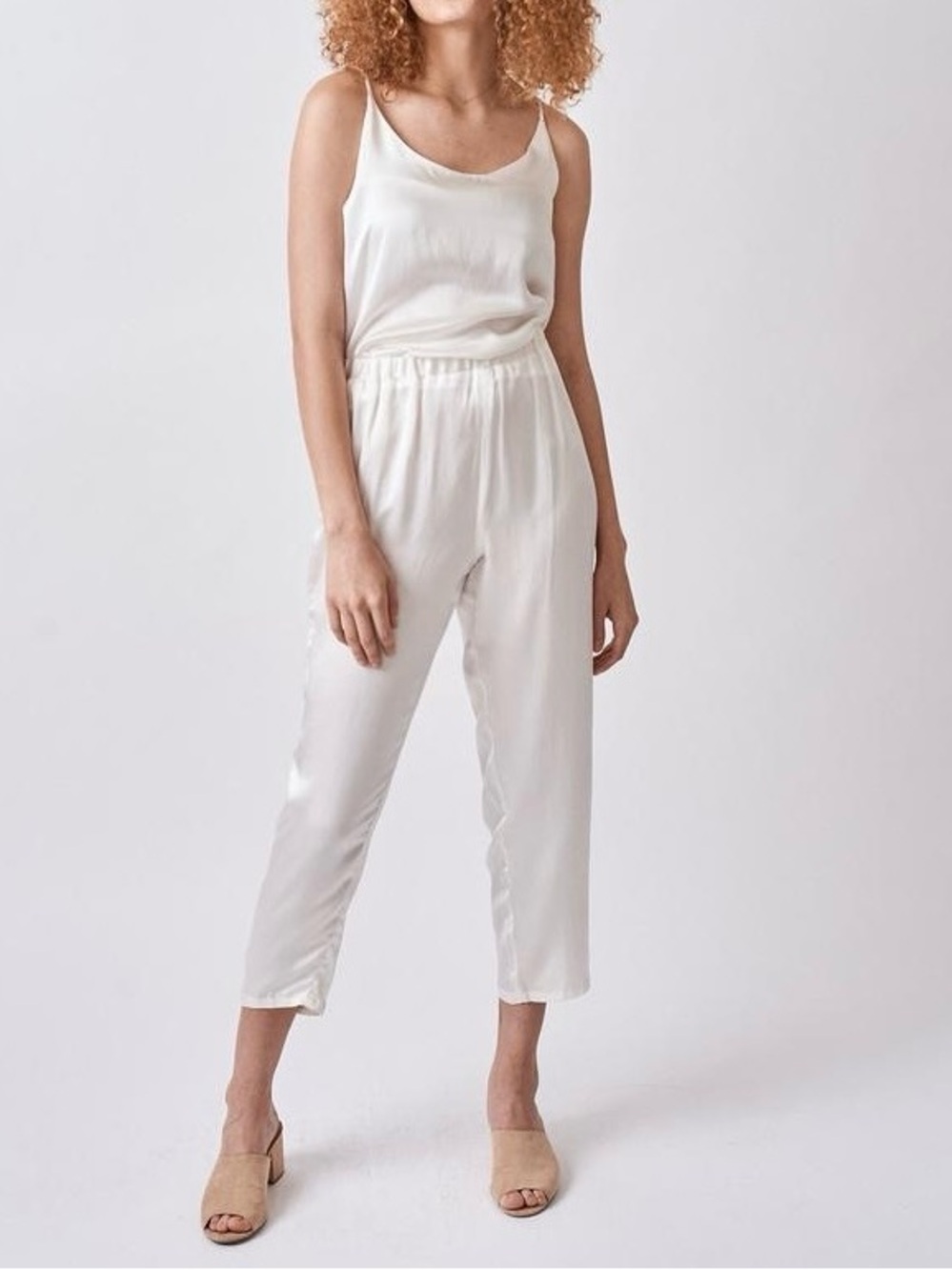 NWOT 100% White Silk Cami Camisole Racerback Tank Top XS Bridal - Picture 2 of 5